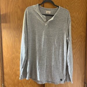 Society Heather Gray Long Sleeve Henley Women’s Size Large